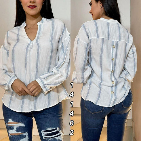 BLUSA DE RAYAS MANGA LATGA CR1129