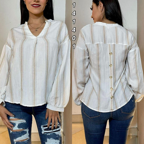 BLUSA DE RAYAS MANGA LATGA CR1129
