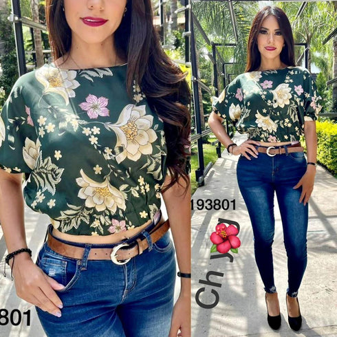 BLUSA FLOREADA ZATIN 59515T