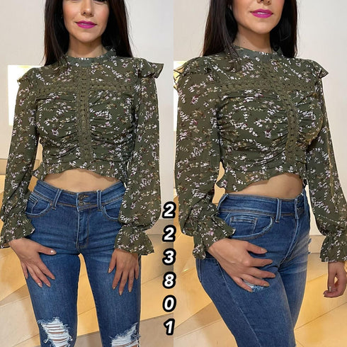 BLUSA MANGA LARGA FLOREADA 30527T