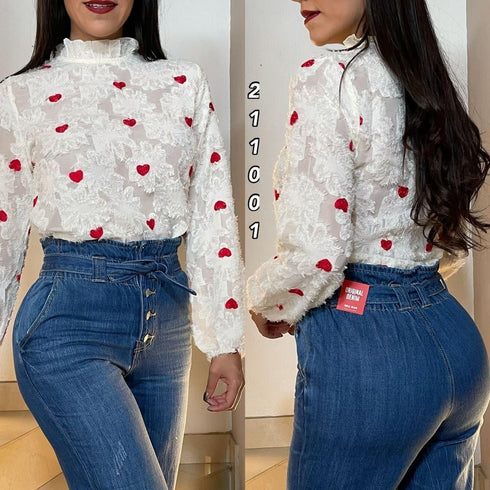 BLUSA COREZONES ENCAJE SD3802