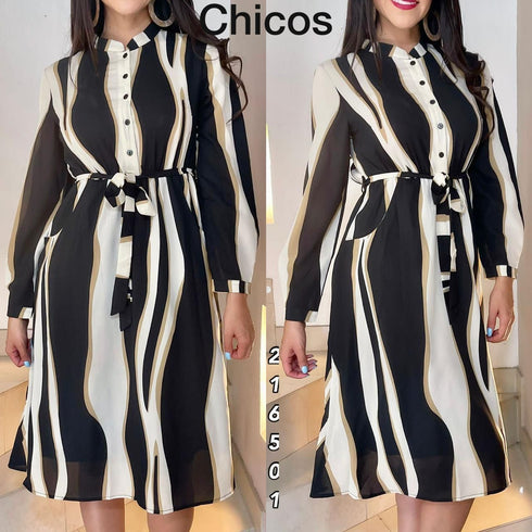 VESTIDO RALLADO SD3611