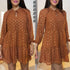 VESTIDO PUNTEADO DORADO TB7139