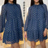 VESTIDO PUNTEADO DORADO TB7139