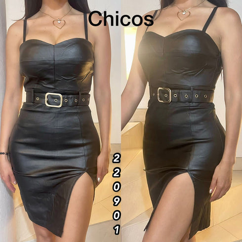 VESTIDO CINTO EN CINTURA PS8853