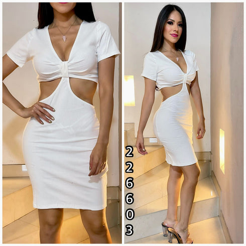 VESTIDO DETALLE EN CINTURA FL338