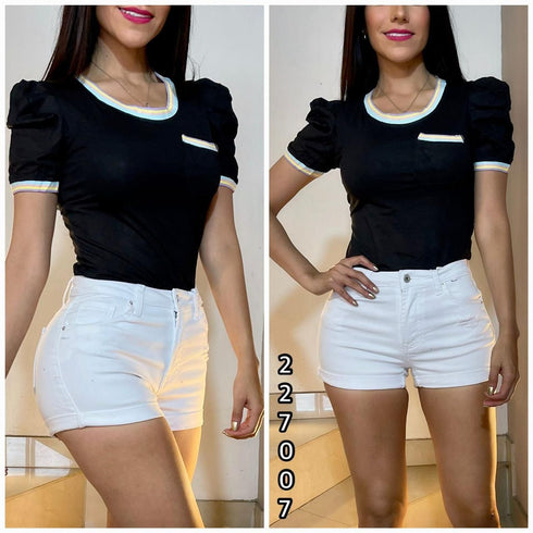 BLUSA BASICA MANGA PUFF FL285