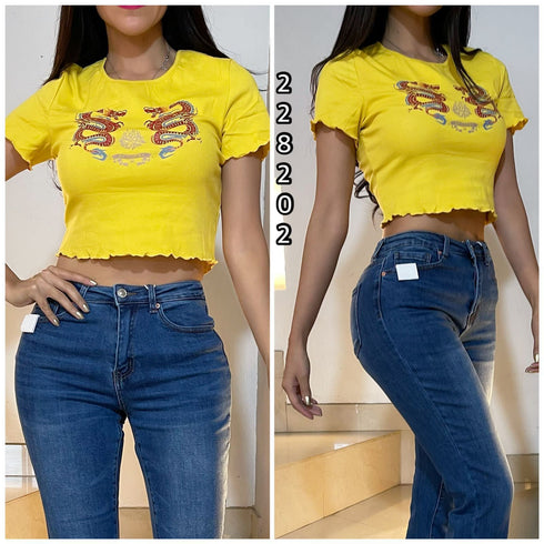 BLUSA ESTAMPADA CORTA LF844