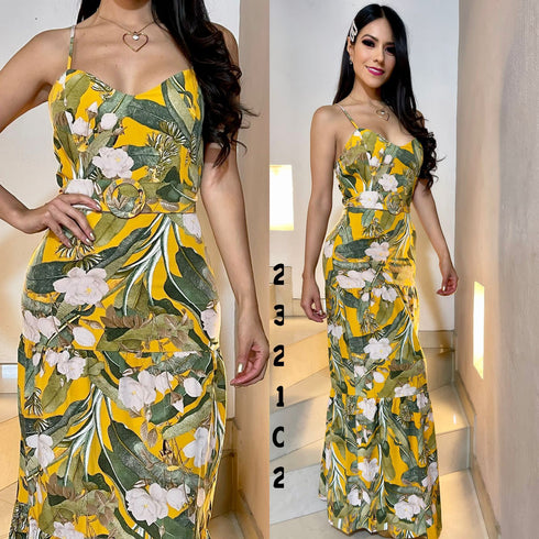 VESTIDO FLOREADO LARGO 58990D