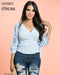 BLUSA 3/4 CUELLO V 60004T