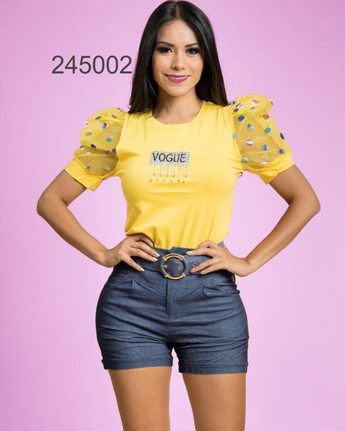 BLUSA MANGA TRANSPARENTE D101