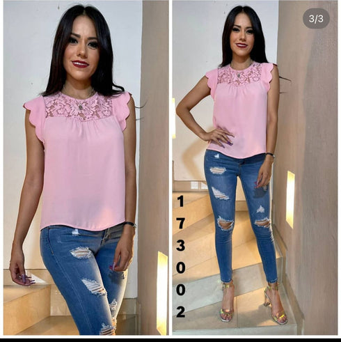 BLUSA ENCAJE ARRIBA BT02563