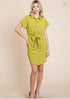 VESTIDO CAMISERO CON CUELLO CINTO EN LA CINTURA KAD1005