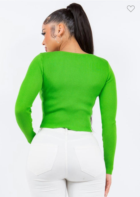 BLUSA MANGA LARGA TELA ACANALADA 1192